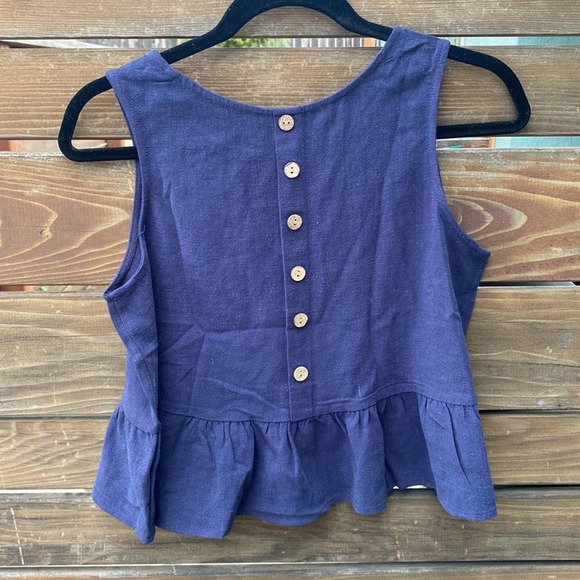 Anrabess Cropped Button Back Tank - S - Picture 5 of 5